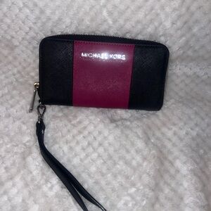 Michael Kors Black and Pink Women's Wallet